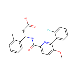 COc1ccc(C(=O)N[C@@H](CC(=O)O)c2ccccc2C)nc1-c1ccccc1F ZINC000203894686