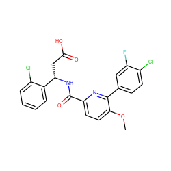 COc1ccc(C(=O)N[C@@H](CC(=O)O)c2ccccc2Cl)nc1-c1ccc(Cl)c(F)c1 ZINC000261162841