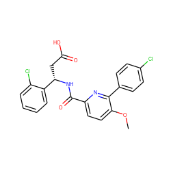 COc1ccc(C(=O)N[C@@H](CC(=O)O)c2ccccc2Cl)nc1-c1ccc(Cl)cc1 ZINC000261117218