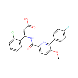 COc1ccc(C(=O)N[C@@H](CC(=O)O)c2ccccc2Cl)nc1-c1ccc(F)cc1 ZINC000203879591