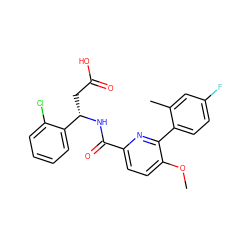 COc1ccc(C(=O)N[C@@H](CC(=O)O)c2ccccc2Cl)nc1-c1ccc(F)cc1C ZINC000203885266