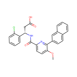 COc1ccc(C(=O)N[C@@H](CC(=O)O)c2ccccc2Cl)nc1-c1ccc2ccccc2c1 ZINC000203879413