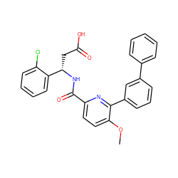 COc1ccc(C(=O)N[C@@H](CC(=O)O)c2ccccc2Cl)nc1-c1cccc(-c2ccccc2)c1 ZINC000261192407