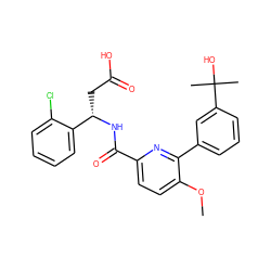 COc1ccc(C(=O)N[C@@H](CC(=O)O)c2ccccc2Cl)nc1-c1cccc(C(C)(C)O)c1 ZINC000261150446