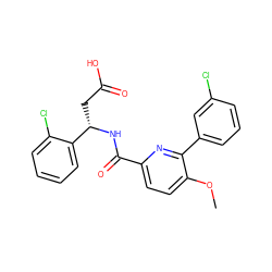 COc1ccc(C(=O)N[C@@H](CC(=O)O)c2ccccc2Cl)nc1-c1cccc(Cl)c1 ZINC000261131165