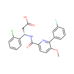 COc1ccc(C(=O)N[C@@H](CC(=O)O)c2ccccc2Cl)nc1-c1cccc(F)c1 ZINC000261190535