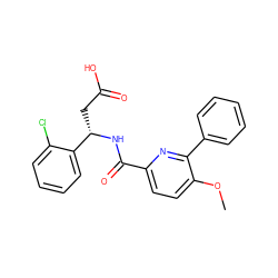 COc1ccc(C(=O)N[C@@H](CC(=O)O)c2ccccc2Cl)nc1-c1ccccc1 ZINC000203329400