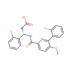 COc1ccc(C(=O)N[C@@H](CC(=O)O)c2ccccc2Cl)nc1-c1ccccc1Cl ZINC000203331720