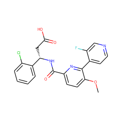 COc1ccc(C(=O)N[C@@H](CC(=O)O)c2ccccc2Cl)nc1-c1ccncc1F ZINC000203333900