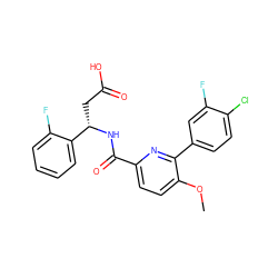 COc1ccc(C(=O)N[C@@H](CC(=O)O)c2ccccc2F)nc1-c1ccc(Cl)c(F)c1 ZINC000261161011