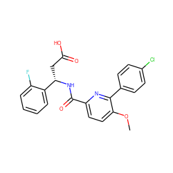 COc1ccc(C(=O)N[C@@H](CC(=O)O)c2ccccc2F)nc1-c1ccc(Cl)cc1 ZINC000261073945