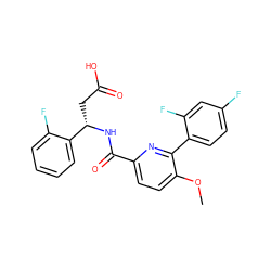 COc1ccc(C(=O)N[C@@H](CC(=O)O)c2ccccc2F)nc1-c1ccc(F)cc1F ZINC000203328162