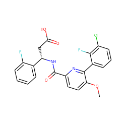 COc1ccc(C(=O)N[C@@H](CC(=O)O)c2ccccc2F)nc1-c1cccc(Cl)c1F ZINC000203881021