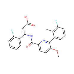 COc1ccc(C(=O)N[C@@H](CC(=O)O)c2ccccc2F)nc1-c1cccc(F)c1C ZINC000203883224