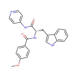 COc1ccc(C(=O)N[C@@H](Cc2c[nH]c3ccccc23)C(=O)Nc2ccncc2)cc1 ZINC000096931538