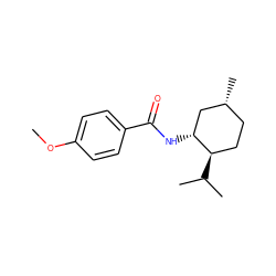 COc1ccc(C(=O)N[C@@H]2C[C@H](C)CC[C@H]2C(C)C)cc1 ZINC000049112600