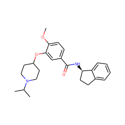 COc1ccc(C(=O)N[C@@H]2CCc3ccccc32)cc1OC1CCN(C(C)C)CC1 ZINC000012703708