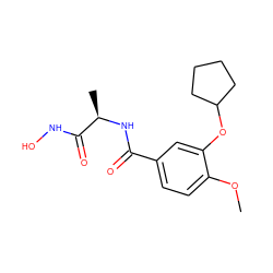 COc1ccc(C(=O)N[C@H](C)C(=O)NO)cc1OC1CCCC1 ZINC000000022076