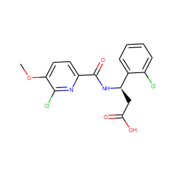 COc1ccc(C(=O)N[C@H](CC(=O)O)c2ccccc2Cl)nc1Cl ZINC000261178398