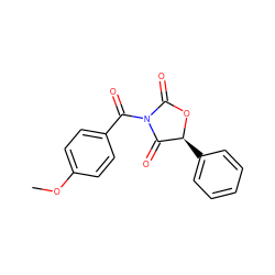 COc1ccc(C(=O)N2C(=O)O[C@@H](c3ccccc3)C2=O)cc1 ZINC000084654401