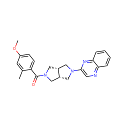 COc1ccc(C(=O)N2C[C@@H]3CN(c4cnc5ccccc5n4)C[C@@H]3C2)c(C)c1 ZINC000116827985