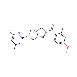 COc1ccc(C(=O)N2C[C@@H]3CN(c4nc(C)cc(C)n4)C[C@@H]3C2)c(C)c1 ZINC000167145763