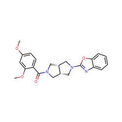 COc1ccc(C(=O)N2C[C@@H]3CN(c4nc5ccccc5o4)C[C@@H]3C2)c(OC)c1 ZINC000116822603