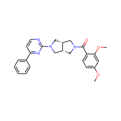 COc1ccc(C(=O)N2C[C@@H]3CN(c4nccc(-c5ccccc5)n4)C[C@@H]3C2)c(OC)c1 ZINC000116822728