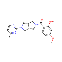 COc1ccc(C(=O)N2C[C@@H]3CN(c4nccc(C)n4)C[C@@H]3C2)c(OC)c1 ZINC000116823602