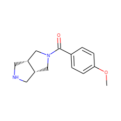 COc1ccc(C(=O)N2C[C@@H]3CNC[C@@H]3C2)cc1 ZINC000090321463