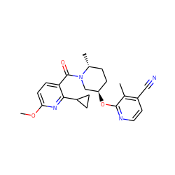 COc1ccc(C(=O)N2C[C@H](Oc3nccc(C#N)c3C)CC[C@H]2C)c(C2CC2)n1 ZINC001772644968