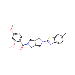 COc1ccc(C(=O)N2C[C@H]3CN(c4nc5ccc(C)cc5s4)C[C@H]3C2)c(OC)c1 ZINC000116827171