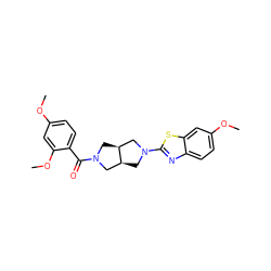 COc1ccc(C(=O)N2C[C@H]3CN(c4nc5ccc(OC)cc5s4)C[C@H]3C2)c(OC)c1 ZINC000116826582