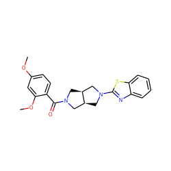 COc1ccc(C(=O)N2C[C@H]3CN(c4nc5ccccc5s4)C[C@H]3C2)c(OC)c1 ZINC000116825844