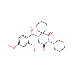 COc1ccc(C(=O)N2CC(=O)N(C3CCCCC3)C(=O)C23CCCCC3)c(OC)c1 ZINC000653872996