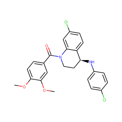 COc1ccc(C(=O)N2CC[C@H](Nc3ccc(Cl)cc3)c3ccc(Cl)cc32)cc1OC ZINC000038841289