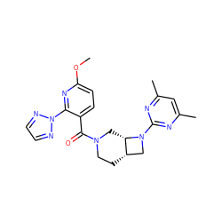 COc1ccc(C(=O)N2CC[C@H]3CN(c4nc(C)cc(C)n4)[C@H]3C2)c(-n2nccn2)n1 ZINC000116826550