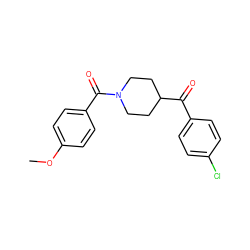 COc1ccc(C(=O)N2CCC(C(=O)c3ccc(Cl)cc3)CC2)cc1 ZINC000001336608