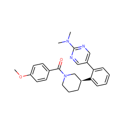 COc1ccc(C(=O)N2CCC[C@H](c3ccccc3-c3cnc(N(C)C)nc3)C2)cc1 ZINC001772569815