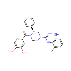 COc1ccc(C(=O)N2CCN(/C(=N/C#N)Nc3ccccc3C)C[C@@H]2c2ccccc2)cc1OC ZINC000029128838