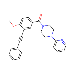 COc1ccc(C(=O)N2CCN(c3ccccn3)CC2)cc1C#Cc1ccccc1 ZINC000066259915