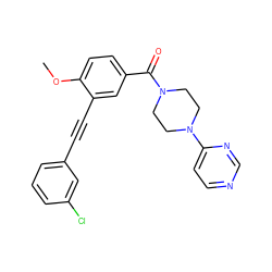 COc1ccc(C(=O)N2CCN(c3ccncn3)CC2)cc1C#Cc1cccc(Cl)c1 ZINC000066252247