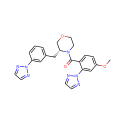 COc1ccc(C(=O)N2CCOC[C@H]2Cc2cccc(-n3nccn3)c2)c(-n2nccn2)c1 ZINC000205667058