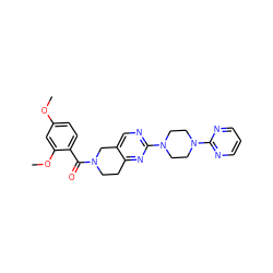 COc1ccc(C(=O)N2CCc3nc(N4CCN(c5ncccn5)CC4)ncc3C2)c(OC)c1 ZINC000169310866