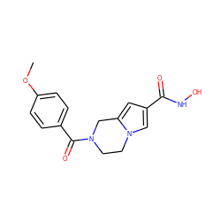 COc1ccc(C(=O)N2CCn3cc(C(=O)NO)cc3C2)cc1 ZINC000145115227