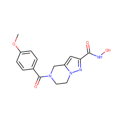 COc1ccc(C(=O)N2CCn3nc(C(=O)NO)cc3C2)cc1 ZINC000145411275