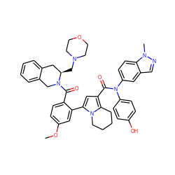 COc1ccc(C(=O)N2Cc3ccccc3C[C@H]2CN2CCOCC2)c(-c2cc(C(=O)N(c3ccc(O)cc3)c3ccc4c(cnn4C)c3)c3n2CCCC3)c1 ZINC001772634365
