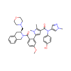 COc1ccc(C(=O)N2Cc3ccccc3C[C@H]2CN2CCOCC2)c(-c2cc(C(=O)N(c3ccc(O)cc3)c3cnn(C)c3)c(C)n2C)c1 ZINC000261073946