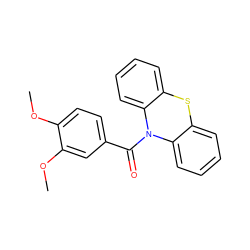 COc1ccc(C(=O)N2c3ccccc3Sc3ccccc32)cc1OC ZINC000003095048