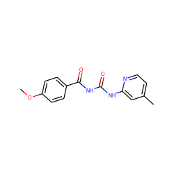 COc1ccc(C(=O)NC(=O)Nc2cc(C)ccn2)cc1 ZINC000001470914